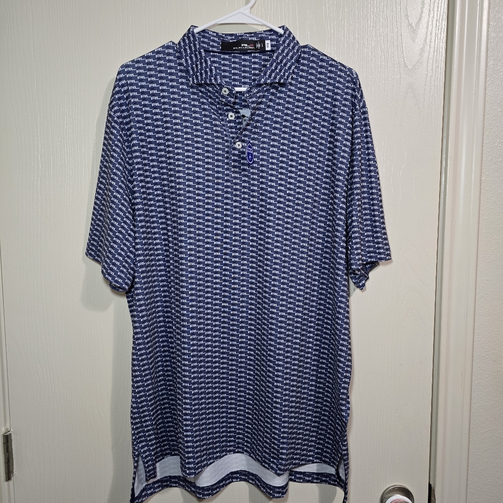 Men Polo Ralph Lauren RLX Sport Golf multi logo‎ shirt size L new no tags